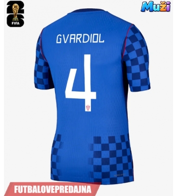 Lacne Muži Futbalové dres Chorvátsko Josko Gvardiol #4 MS 2026 Krátky Rukáv - Preč